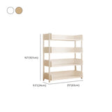 Casual Open Back Rectangular White Display Bookshelf Image - 57