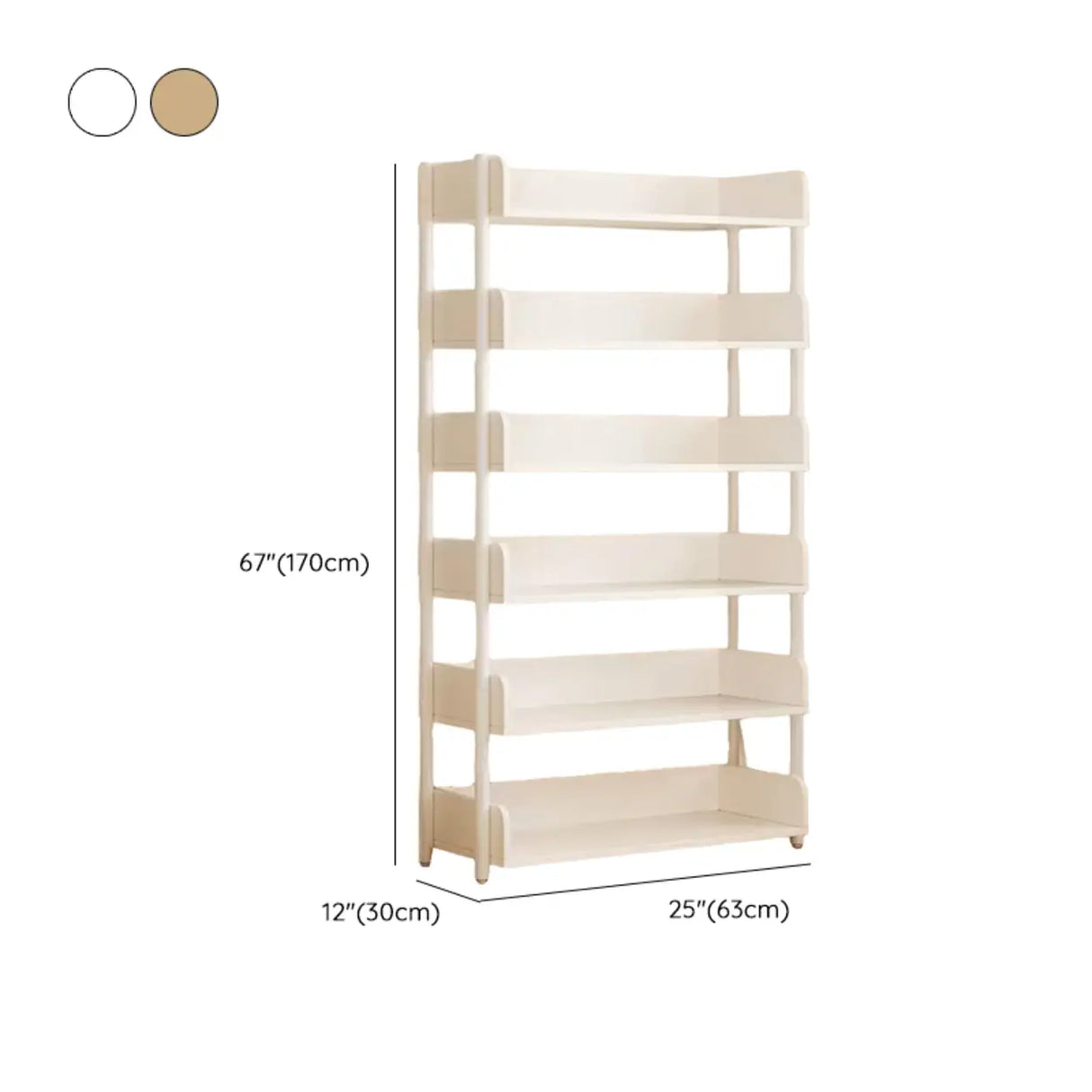 Casual Open Back Rectangular White Display Bookshelf Image - 64
