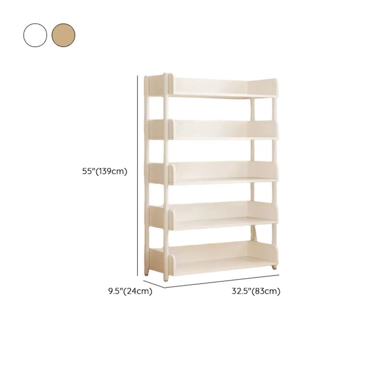 Casual Open Back Rectangular White Display Bookshelf Image - 65