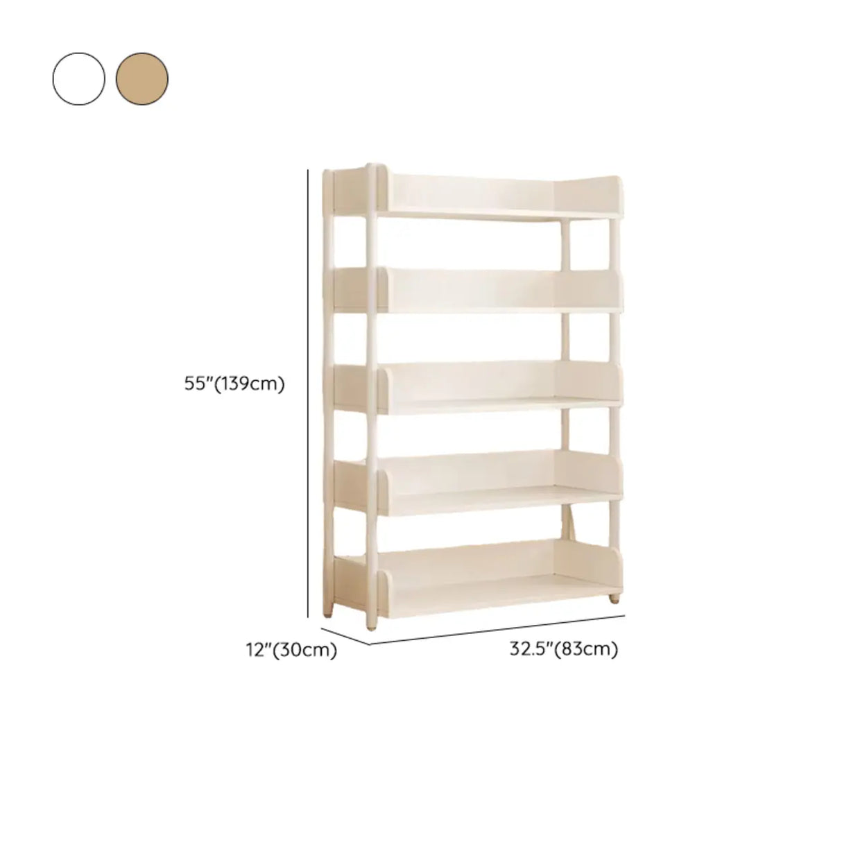Casual Open Back Rectangular White Display Bookshelf Image - 66