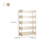 Casual Open Back Rectangular White Display Bookshelf Image - 66