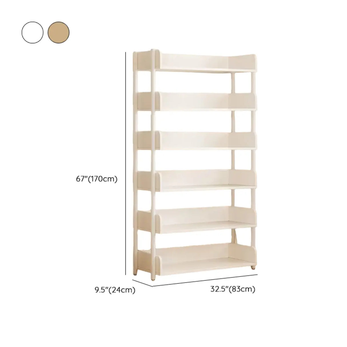 Casual Open Back Rectangular White Display Bookshelf Image - 67