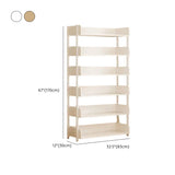 Casual Open Back Rectangular White Display Bookshelf Image - 68