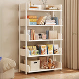 Casual Open Back Rectangular White Display Bookshelf Image - 8