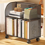 Casual Open Back Sliding Wire Mesh Storage Bookcase Image - 10