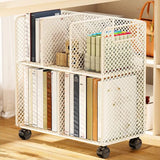 Casual Open Back Sliding Wire Mesh Storage Bookcase Image - 1
