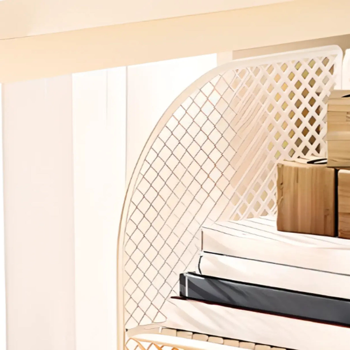 Casual Open Back Sliding Wire Mesh Storage Bookcase Image - 3