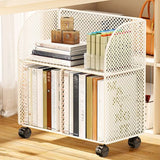 Casual Open Back Sliding Wire Mesh Storage Bookcase Image - 8