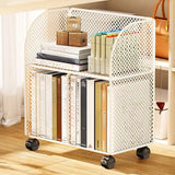 Casual Open Back Sliding Wire Mesh Storage Bookcase Image - 9