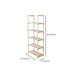 Casual Open Beige Wooden Etagere Display Bookshelf Image - 13