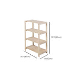 Casual Open Beige Wooden Etagere Display Bookshelf Image - 15