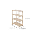 Casual Open Beige Wooden Etagere Display Bookshelf Image - 16