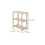 Casual Open Beige Wooden Etagere Display Bookshelf Image - 21