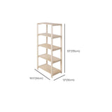 Casual Open Beige Wooden Etagere Display Bookshelf Image - 24