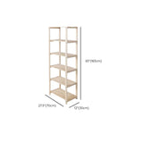Casual Open Beige Wooden Etagere Display Bookshelf Image - 25