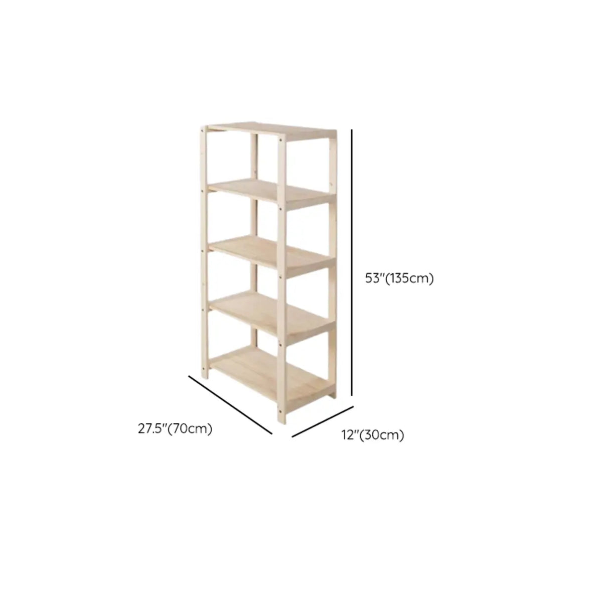 Casual Open Beige Wooden Etagere Display Bookshelf Image - 27