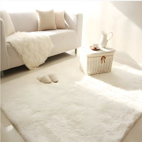 Casual Pet Friendly Rectangle Cotton Blends Shag Rug Image - 1