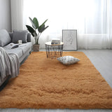Casual Pet Friendly Rectangle Cotton Blends Shag Rug Image - 13