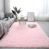 Casual Pet Friendly Rectangle Cotton Blends Shag Rug Image - 8