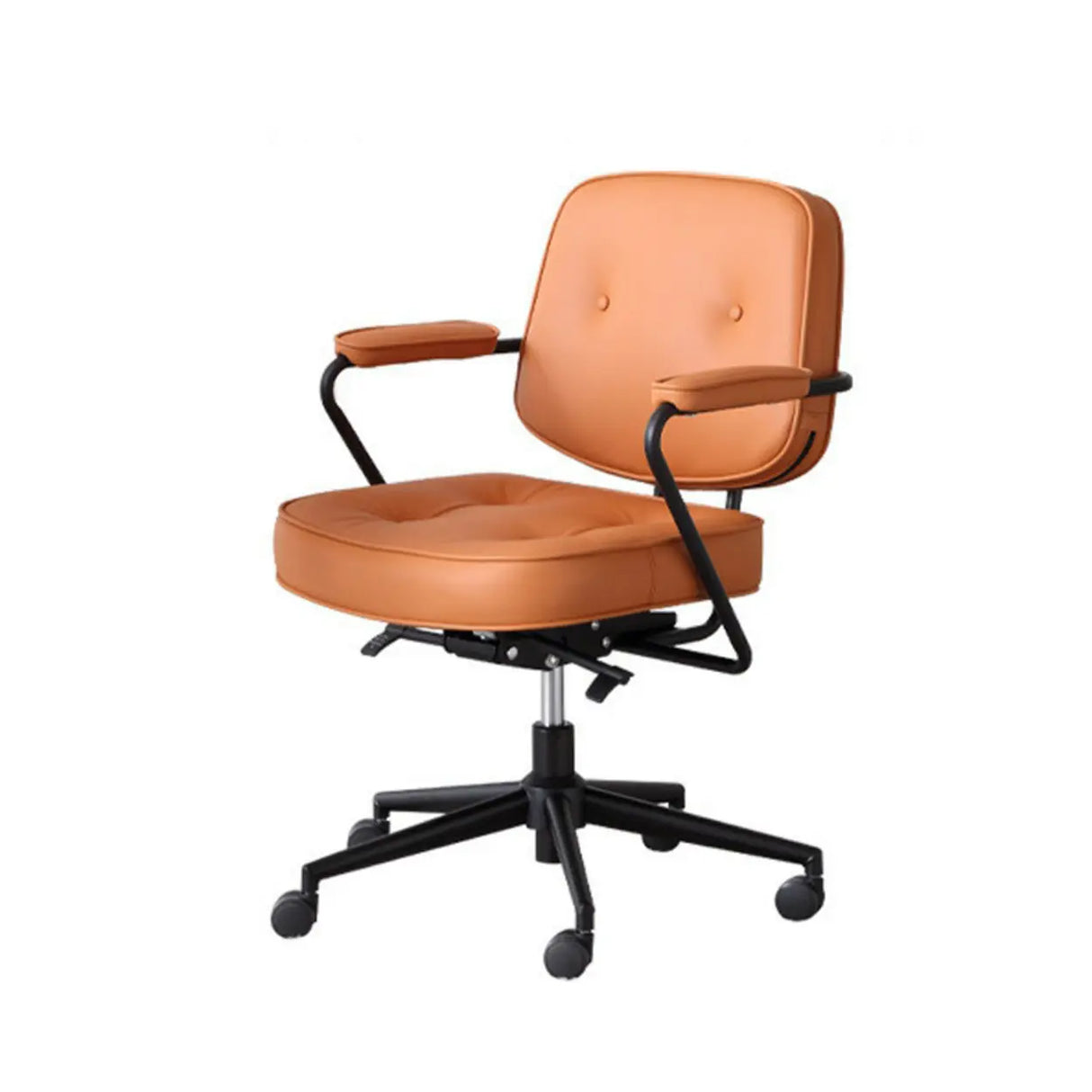 Casual Portable Adjustable Leather Office Chair with Arms Image - 10