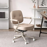 Casual Portable Adjustable Leather Office Chair with Arms Image - 11