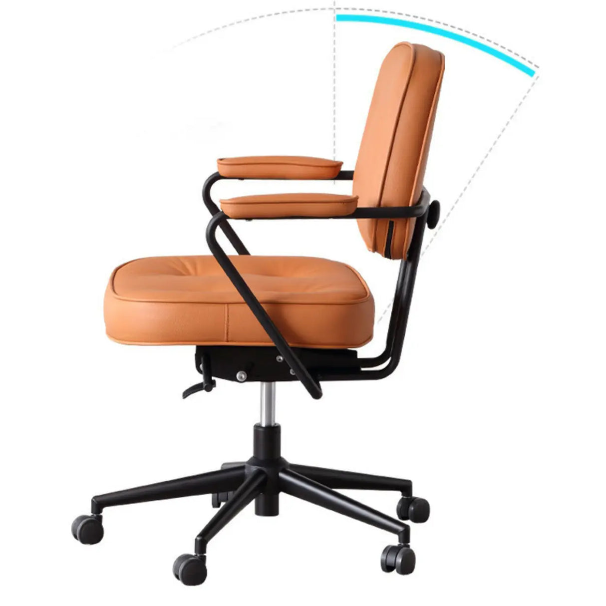 Casual Portable Adjustable Leather Office Chair with Arms Image - 14