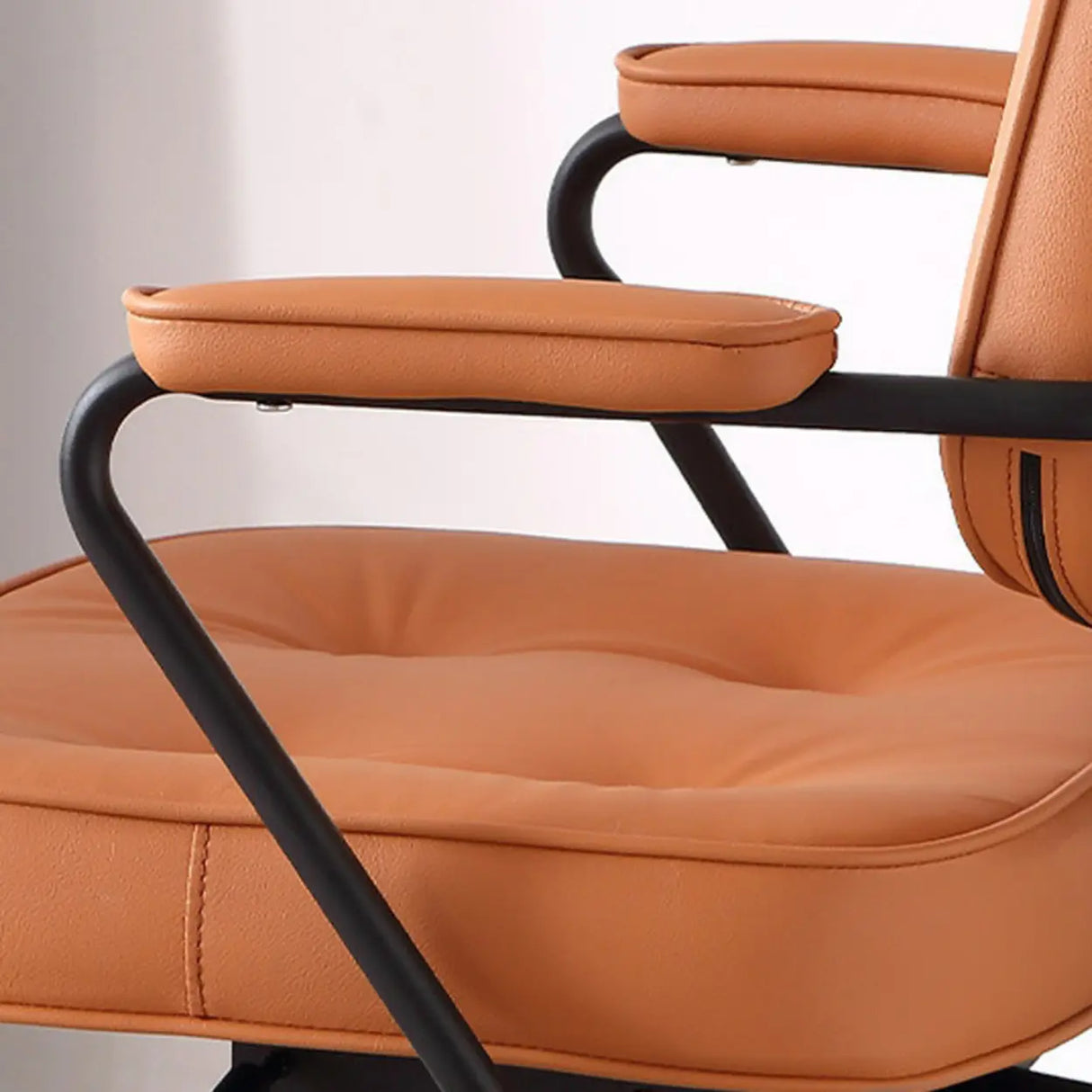 Casual Portable Adjustable Leather Office Chair with Arms Image - 15