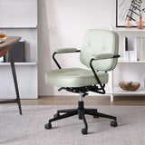 Casual Portable Adjustable Leather Office Chair with Arms Image - 2