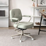 Casual Portable Adjustable Leather Office Chair with Arms Image - 5