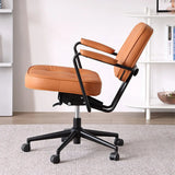 Casual Portable Adjustable Leather Office Chair with Arms Image - 8