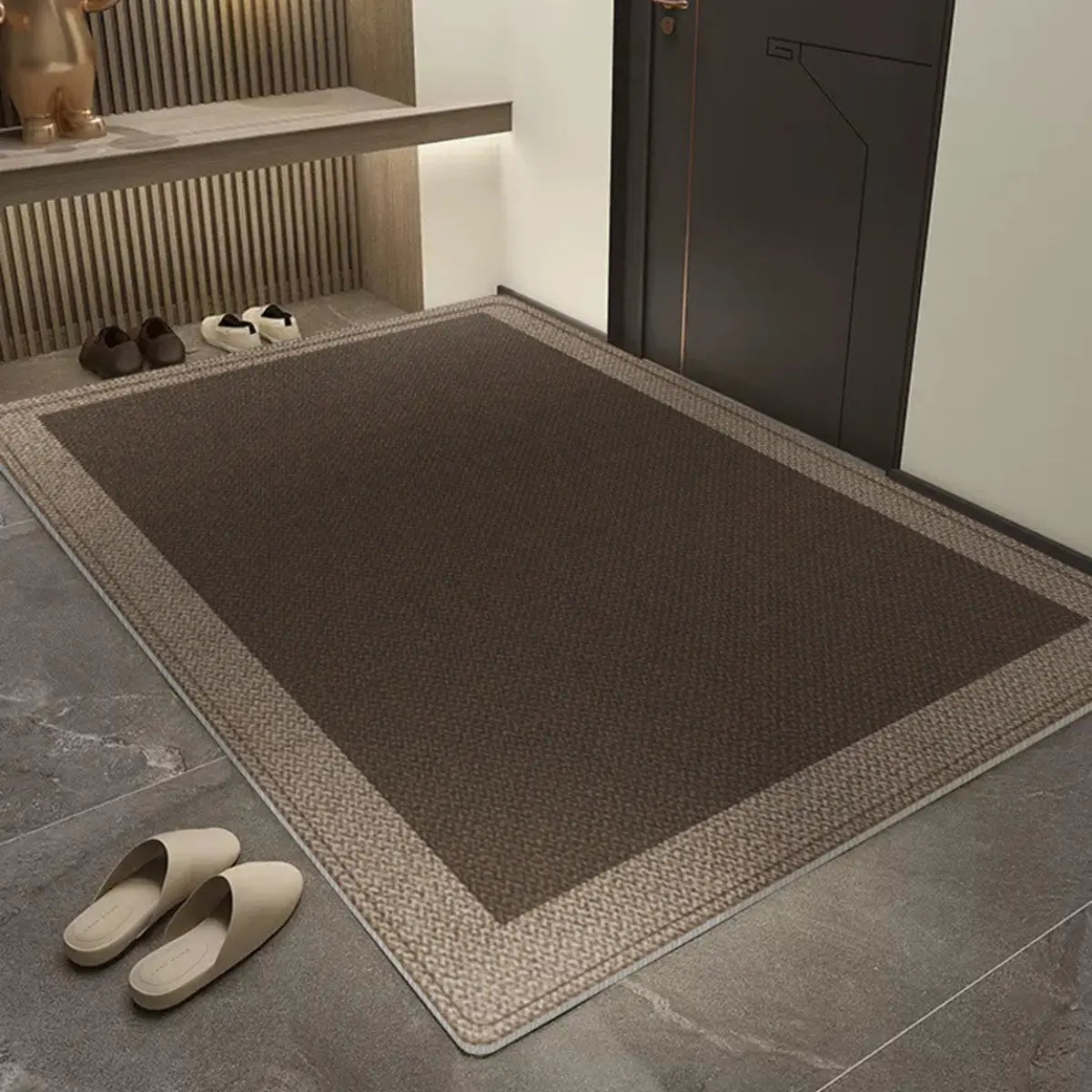Casual Rectangle Polyester Apricot Anti-Slip Area Rug Image - 2