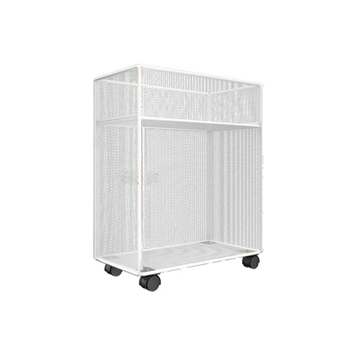 Casual Rectangular Metal Mesh Sliding Storage Bookshelf Image - 10