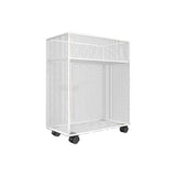 Casual Rectangular Metal Mesh Sliding Storage Bookshelf Image - 10
