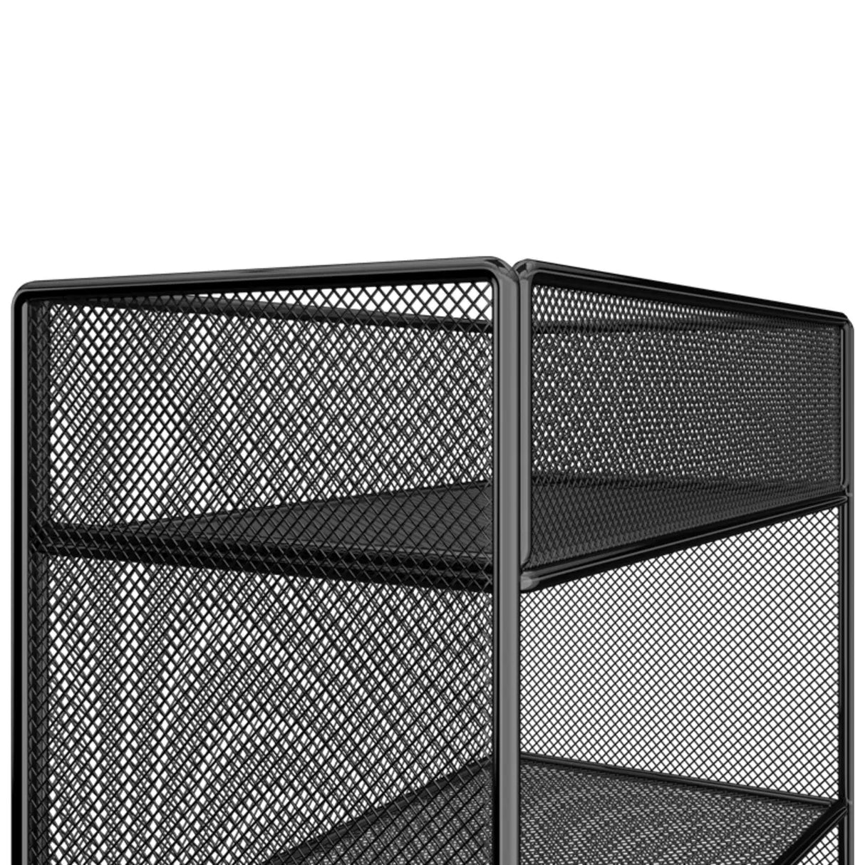 Casual Rectangular Metal Mesh Sliding Storage Bookshelf Image - 11