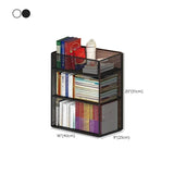 Casual Rectangular Metal Mesh Sliding Storage Bookshelf Image - 25