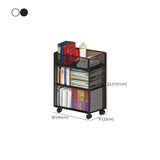 Casual Rectangular Metal Mesh Sliding Storage Bookshelf Image - 27