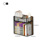Casual Rectangular Metal Mesh Sliding Storage Bookshelf Image - 28