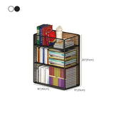 Casual Rectangular Metal Mesh Sliding Storage Bookshelf Image - 29