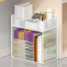 Casual Rectangular Metal Mesh Sliding Storage Bookshelf Image - 5