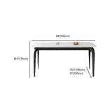 Casual Round Marble Dining Table White Self-Storing Leaf Image - 9