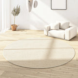 Casual Round Synthetic Beige Anti-Slip Area Rug Image - 1