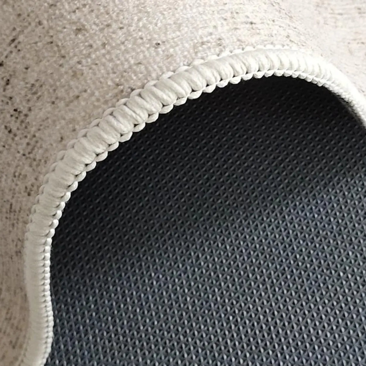 Casual Round Synthetic Beige Anti-Slip Area Rug Image - 6