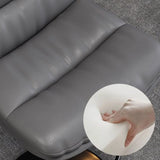 Casual Saddle Orange Leather Swivel Bar Stools with Back Image - 19