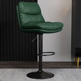 Casual Saddle Orange Leather Swivel Bar Stools with Back Image - 24