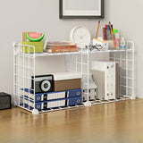 Casual Simple Open Metal Grid Shelf Storage Bookshelf Image - 11