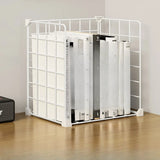 Casual Simple Open Metal Grid Shelf Storage Bookshelf Image - 14
