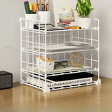 Casual Simple Open Metal Grid Shelf Storage Bookshelf Image - 20