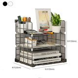 Casual Simple Open Metal Grid Shelf Storage Bookshelf Image - 23
