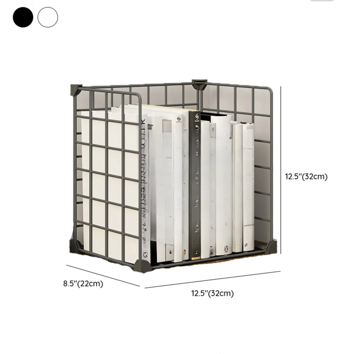 Casual Simple Open Metal Grid Shelf Storage Bookshelf Image - 25
