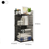 Casual Simple Open Metal Grid Shelf Storage Bookshelf Image - 26